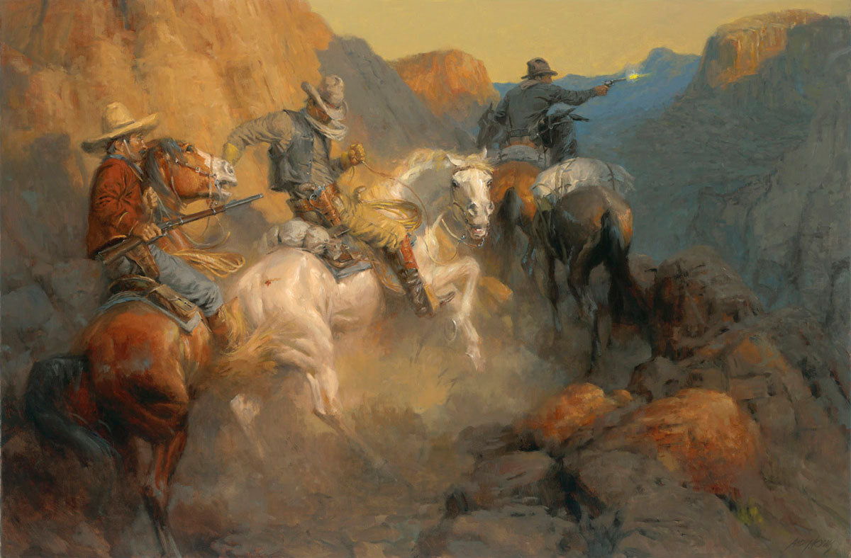 Ambush on the Bandit Trail Western Art by Andy Thomas