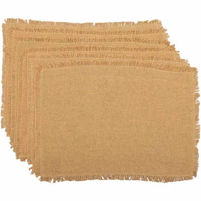 #30633 Burlap Natural Placemat Fringed 12x18In